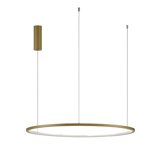 Lampada sospensione cerchio 60cm oro led per soggiorno