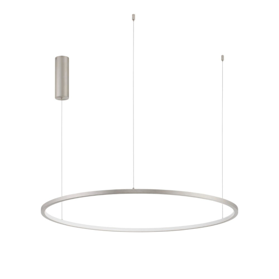 Lampadario cerchio grigio 80cm sospensione led 46w 3000k dimmerabile