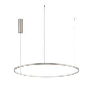 Lampadario moderno cerchio grigio 80cm led 46w 3000k dimmerabile