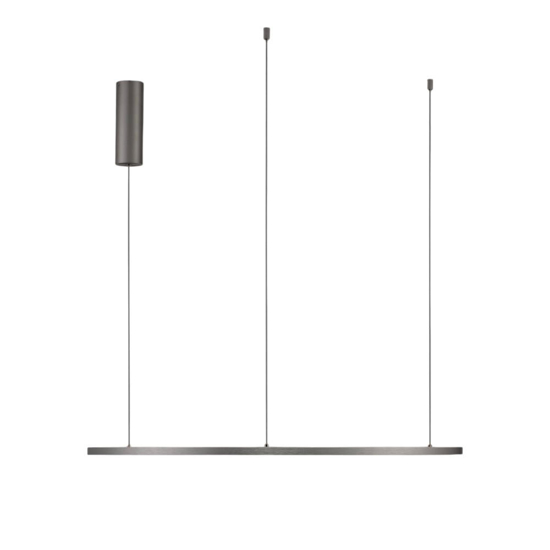 Lampadario cerchio grigio 80cm sospensione led 46w 3000k dimmerabile