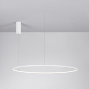 Lampadario sospensione cerchio 100cm bianco led dimmerabile