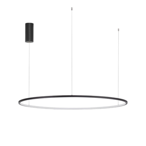 Lampadario cerchio 100cm nero sospensione led dimmerabile