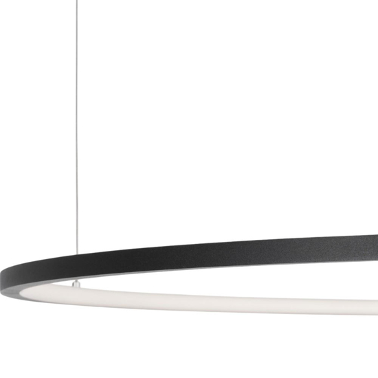 Lampadario cerchio 100cm nero sospensione led dimmerabile