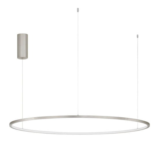 Lampadario grande cerchio 100cm grigio led dimmerabile