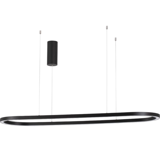 Lampadario ovale nero led 56w 3000k moderno per cucina