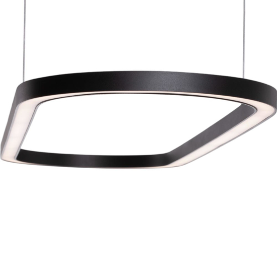 Lampadario ovale nero led 56w 3000k moderno per cucina