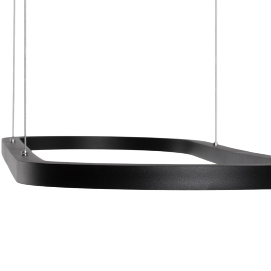 Lampadario ovale nero led 56w 3000k moderno per cucina