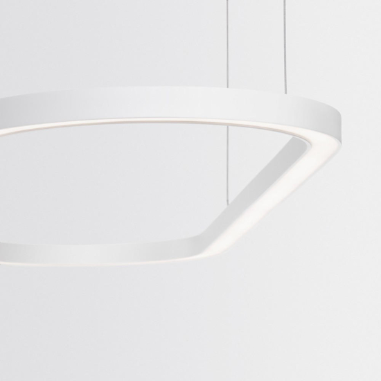 Lampadario ovale bianco led per cucina moderna