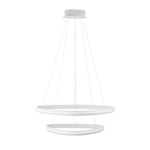 Lampadario doppio cerchio bianco design moderno led dimmerabile