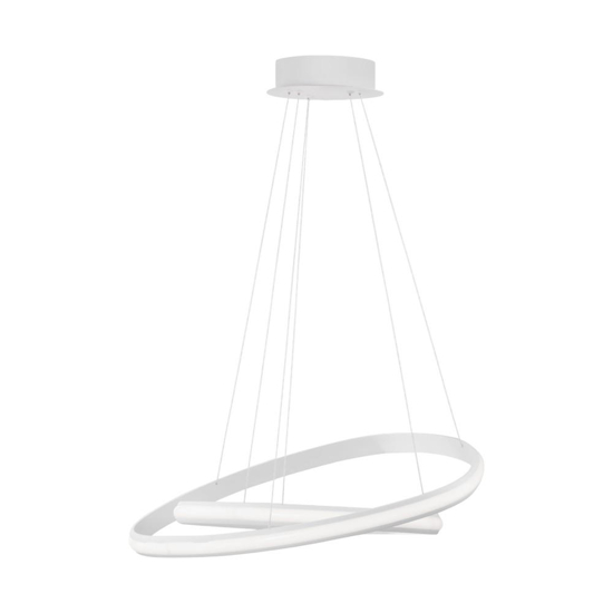 Lampadario doppio cerchio bianco design moderno led dimmerabile