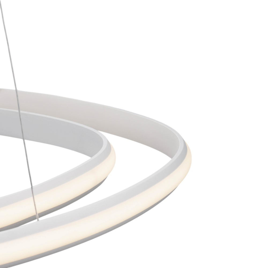 Lampadario doppio cerchio bianco design moderno led dimmerabile