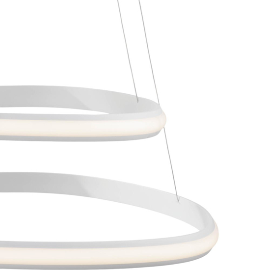 Lampadario doppio cerchio bianco design moderno led dimmerabile