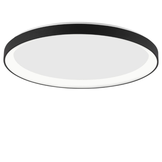 Plafoniera rotonda nera 58cm led 50w 3000k dimmerabile