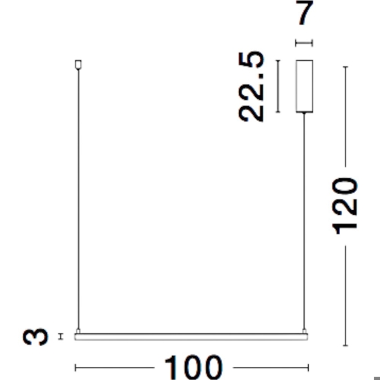 Lampadario quadrato 100cm nero moderno led 50w 3000k dimmerabile