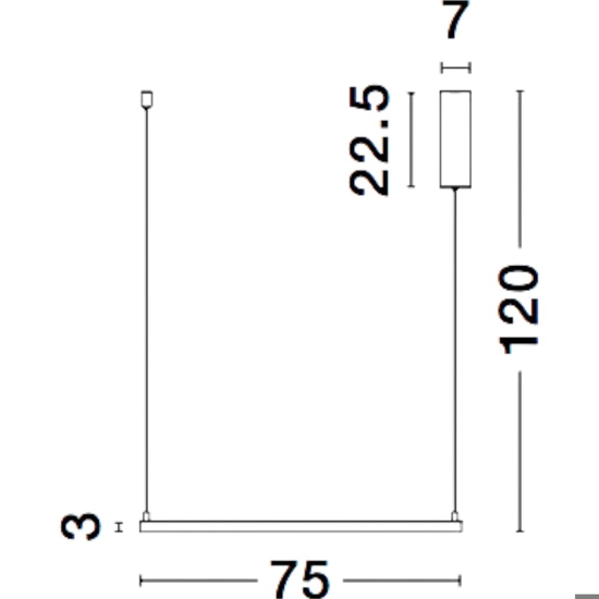 Lampadario moderno 75cm dimmerabile quadrato nero led 40w 3000k