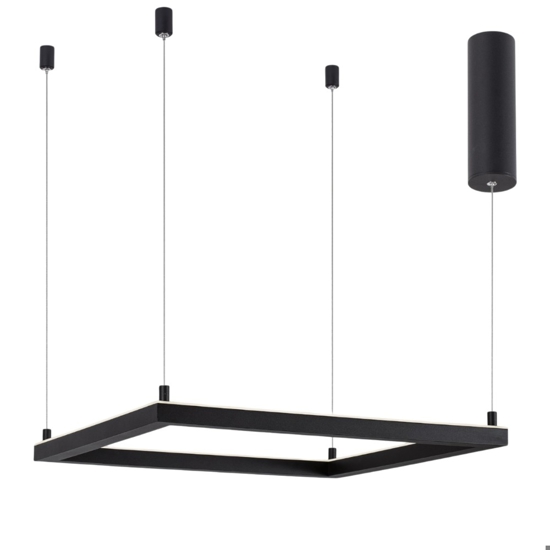 Lampadario quadrato 50cm moderno nero led 3000k dimmerabile