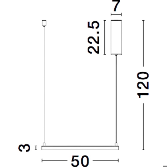 Lampadario quadrato 50cm moderno nero led 3000k dimmerabile