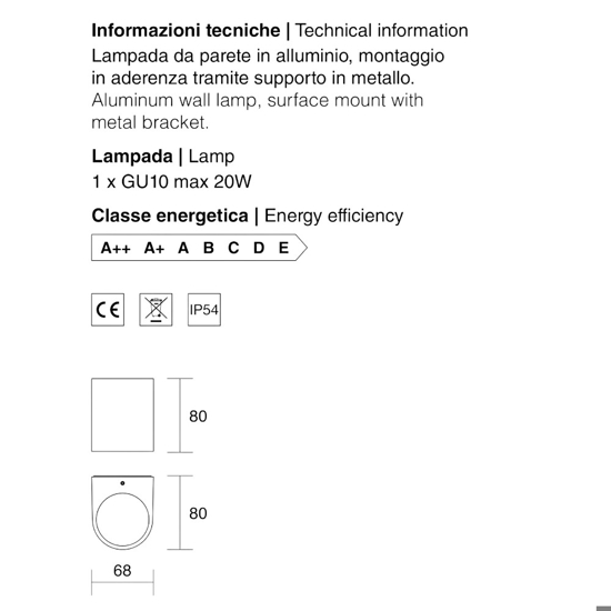 Applique per esterni antracite mono emissione moderna isyluce