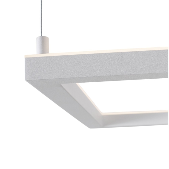 Lampadario bianco quadrato 50cm moderno pendente