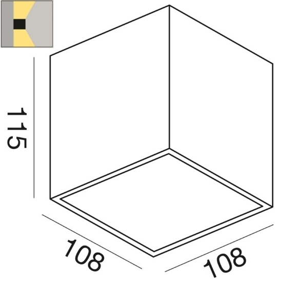 Applique esterno ip54 cubo ruggine marrone fp gea luce