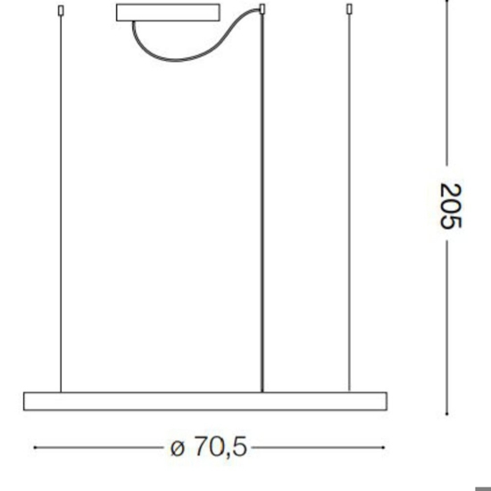 Oracle slim sp d070 round ideal lux lampadario led design bianco 38w 3000k