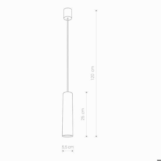 Lampada a sospensione per isola cucina cilindro antracite