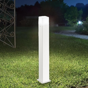 Lampione da giardino moderno bianco gea luce adipi