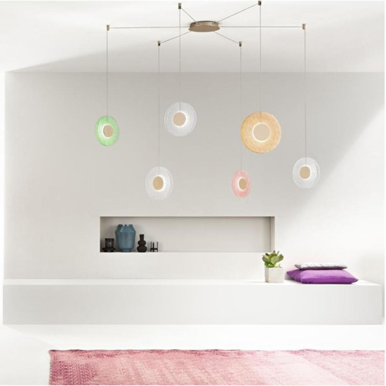 Ondaluce so candy rg6 lampadario led design moderno per soggiorno