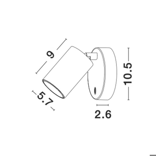 Applique nero luce orientabile per camera da letto