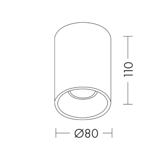 Faretto led da tetto cilindro bianco alluminio gu10