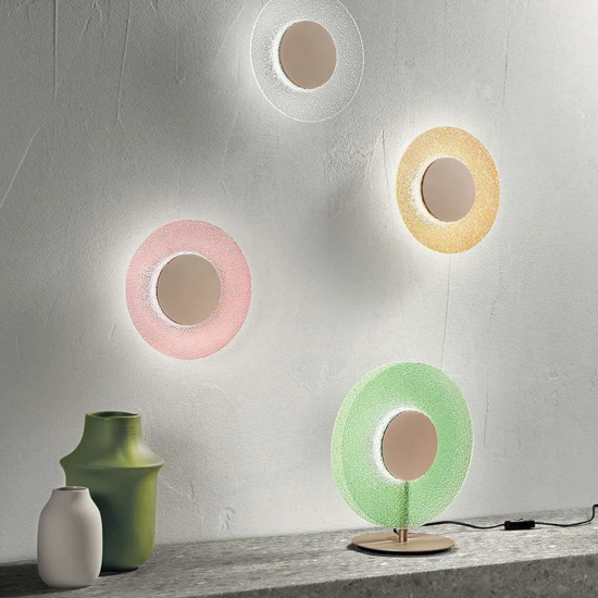 Lt candy ondaluce abat jour moderna vetro verde led design