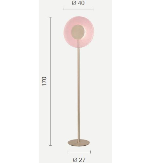 Piantana lampda da terra pt candy ondaluce vetro ambra led moderna