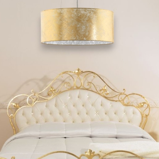 Lampadario stanza da letto classica cilindro oro