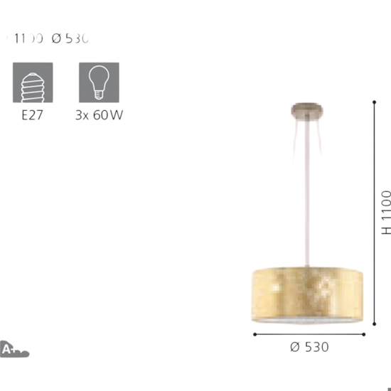 Lampadario stanza da letto classica cilindro oro