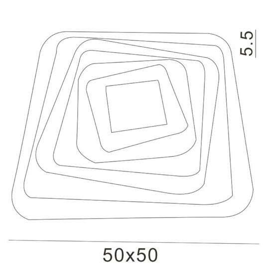 Plafoniera cleo 50cm vivida international bianca moderna 48w 3000k 4000k quadrata