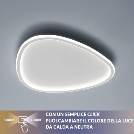 Vivida international plafoniera a led 40w 3000k 4000k moderna bianco ovale