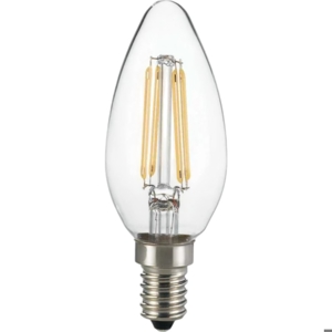 Lampadina led oliva e14 4w 4000k 490lm vetro trasparente filamento ideal lux