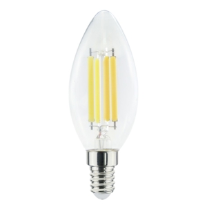 Life lampadina candela vetro led e14 470lm 4,5w 3000k filamento trasparente