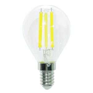 Lampadina minisfera led 4.5w e14 2700k 470lm vetro trasparente