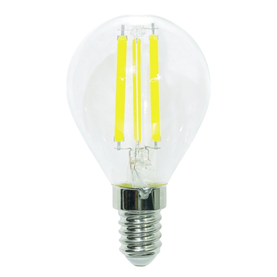 Life lampadina led e14 6,5w 3000k 806lm sfera vetro trasparente