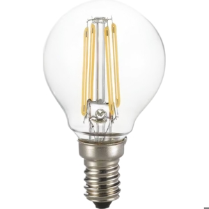 Lampadina e14 led 4w 3000k 480lm sfera vetro trasparente ideal lux