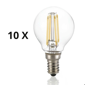 Confezione n10 lampadine e14 led 4w 3000k 480lm sfera ideal lux