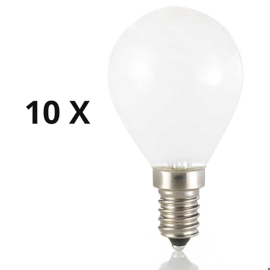 Confezione n10 lampadine e14 led 4w 3000k 430lm sfera bianca ideal lux