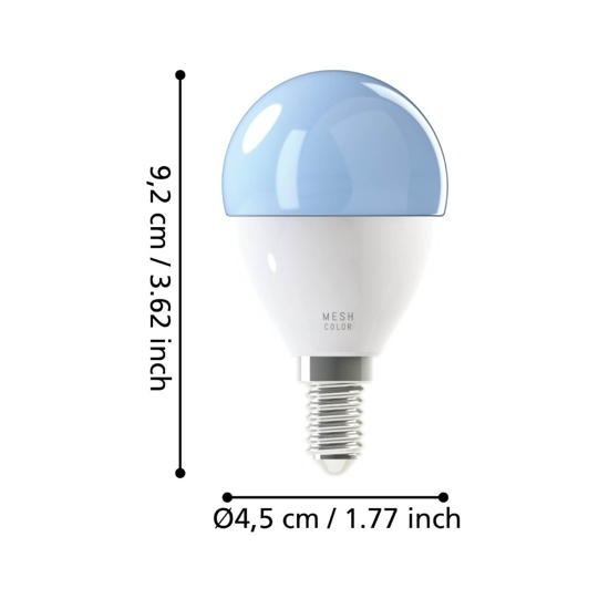 Lampadina e14 led 5w rgb dimmerabile sfera da 2700k a 6500k app bluetooth