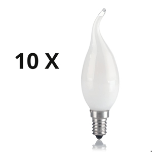 Confezione n10 lampadine led e14 4w 3000k 380lm vetro bianco ideal lux