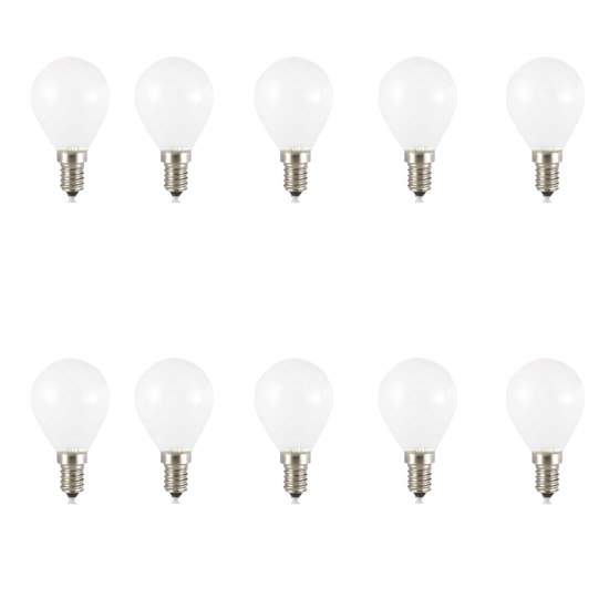 Confezione n10 lampadine e14 led 4w 4000k 470lm mini sfera vetro bianco ideal lux