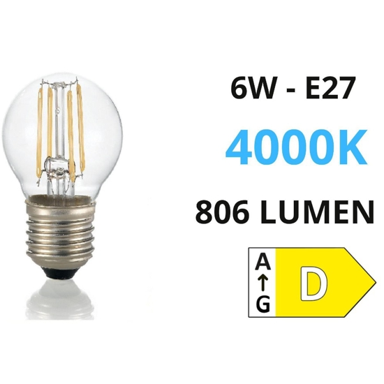 Toplight lampadina e27 6w 4000k 806 lumen ottica 320