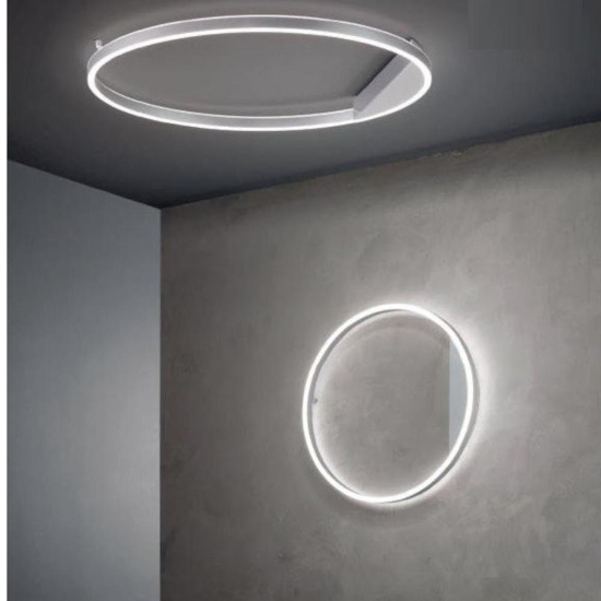 Ondaluce pl minus silver plafoniera led tonda design moderna