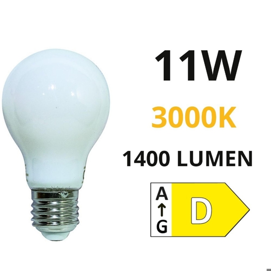 Life lampadina led e27 11w 3000k 1400lm goccia vetro bianco milky