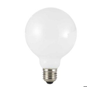 Life lampadina globo milky e27 8.5w 3000k 1055lm vetro bianco